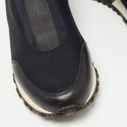 Louis Vuitton Black Neoprene and Leather Run Away Sneakers Size 35