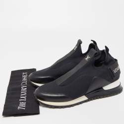 Louis Vuitton Black Neoprene and Leather Run Away Sneakers Size 38