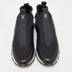 Louis Vuitton Black Neoprene and Leather Run Away Sneakers Size 38
