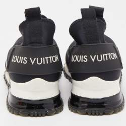 Louis Vuitton Black Neoprene and Leather Run Away Sneakers Size 38