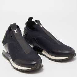 Louis Vuitton Black Neoprene and Leather Run Away Sneakers Size 38