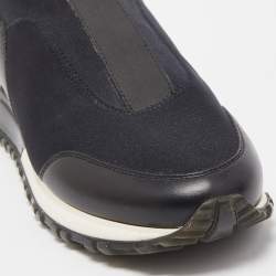 Louis Vuitton Black Neoprene and Leather Run Away Sneakers Size 38