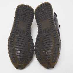 Louis Vuitton Black Neoprene and Leather Run Away Sneakers Size 38