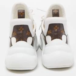 Louis Vuitton White Mesh and Leather Archlight Sneakers Size 41