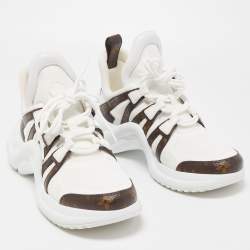 Louis Vuitton White Mesh and Leather Archlight Sneakers Size 41