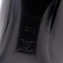 Louis Vuitton Black Patent Leather Madeleine Block Heel Pumps Size 37.5