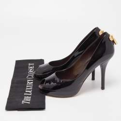 مملوكة مسبقًا Louis Vuitton Dark Burgundy Patent Leather Oh Really! Peep Toe Pumps Size 36