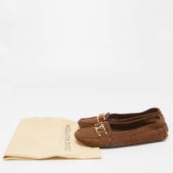 Louis Vuitton Brown Suede Oxford Loafers Size 37