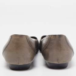 Louis Vuitton Grey Leather Ballet Flats Size 39