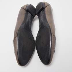Louis Vuitton Grey Leather Ballet Flats Size 39
