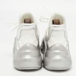 Louis Vuitton Silver/White Leather and Mesh Archlight Sneakers Size 39 