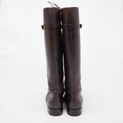 Louis Vuitton Brown Leather Knee Length Boots Size 39
