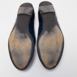 Pre Owned Louis Vuitton Blue Ombre Patent Leather Dice Ballet Flats Size 39