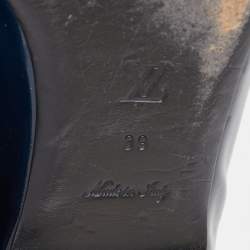 Pre Owned Louis Vuitton Blue Ombre Patent Leather Dice Ballet Flats Size 39