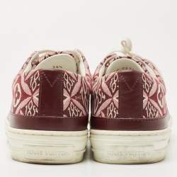 Louis Vuitton Burgundy Leather and Canvas Stellar Low Top Sneakers Size 38.5