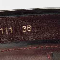 Pre Owned Louis Vuitton Black Patent Leather Pantheon Wedge Slingback  Sandals Size 36