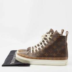 Louis Vuitton Brown Monogram Canvas Stellar High Top Sneakers Size 38