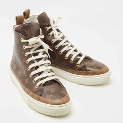 Louis Vuitton Brown Monogram Canvas Stellar High Top Sneakers Size 38