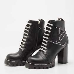 Leather open toe boots Louis Vuitton Black size 37 EU in Leather - 30300890