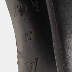 Pre Owned Louis Vuitton Black Leather Star Trail Ankle Boots Size 37