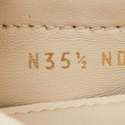 Pre Owned Louis Vuitton Cream Monogram Embossed Leather Gloria Loafers Size 35.5