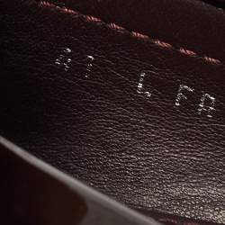 Pre Owned Louis Vuitton Burgundy Patent Leather Oxford Slip On Loafers Size 41