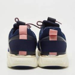 Louis Vuitton Blue/Black Monogram Mesh and Leather Aftergame Sneakers Size 36