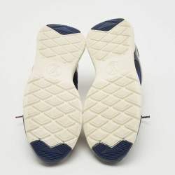 Louis Vuitton Blue/Black Monogram Mesh and Leather Aftergame Sneakers Size 36