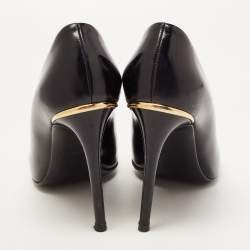 Pre Owned Louis Vuitton Black Leather Eyeline Pumps Size 38