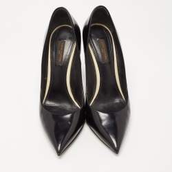 Pre Owned Louis Vuitton Black Leather Eyeline Pumps Size 38