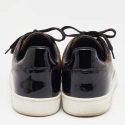 Louis Vuitton Brown Canvas and Patent Leather Frontrow Sneakers Size 38