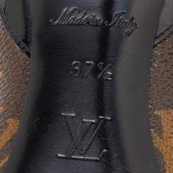 Pre Owned Louis Vuitton Brown/Black Canvas and Patent Leather Pointed Toe Pumps Size 37.5