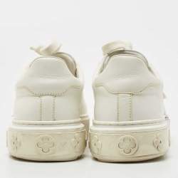 Louis Vuitton White/Blue Leather Time Out Sneakers Size 38