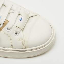 Louis Vuitton White/Blue Leather Time Out Sneakers Size 38