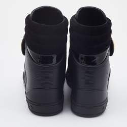 Louis Vuitton Black Suede, Epi Leather and Patent Leather High Top Sneakers Size 38