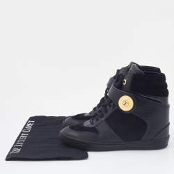Louis Vuitton Black Suede, Epi Leather and Patent Leather High Top Sneakers Size 38