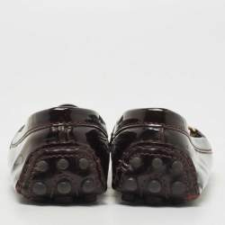 مملوكة مسبقًا Louis Vuitton Burgundy Patent Leather Oxford Slip On Loafers Size 38.5