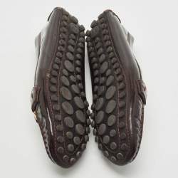 مملوكة مسبقًا Louis Vuitton Burgundy Patent Leather Oxford Slip On Loafers Size 38.5