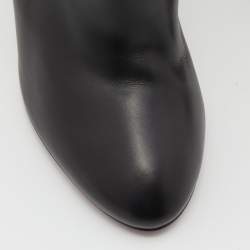 Pre Owned Louis Vuitton Black Leather and Suede Calf Length Booties Size 38