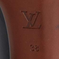 Pre Owned Louis Vuitton Black Leather and Suede Calf Length Booties Size 38