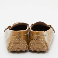 Pre Owned Louis Vuitton Beige Leather Oxford Loafers Size 37