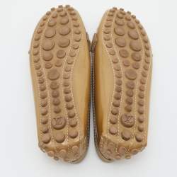 Pre Owned Louis Vuitton Beige Leather Oxford Loafers Size 37