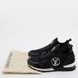 Louis Vuitton Black Mesh and Leather Mesh Run Away Sneakers Size 36