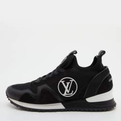 Louis Vuitton Black Mesh and Leather Mesh Run Away Sneakers Size 36