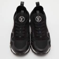 Louis Vuitton Black Mesh and Leather Mesh Run Away Sneakers Size 36
