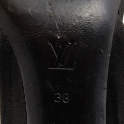 Louis Vuitton Black Satin and PVC Bow D' Orsay Pumps Size 38