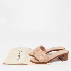 Louis Vuitton Light Pink Monogram Embossed Leather Revival Slide Sandals Size 38.5