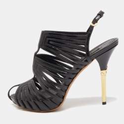 Leather sandal Louis Vuitton Black size 39 EU in Leather - 34450508