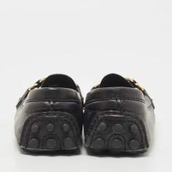 Pre Owned Louis Vuitton Black Leather Oxford Loafers Size 36
