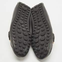 Pre Owned Louis Vuitton Black Leather Oxford Loafers Size 36